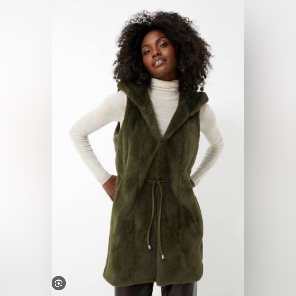 Tuckernuck Olive Green Faux Fur Vest